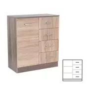 Miami komoda 1 vrata 4 predali 80x92 cm sonoma hrast-jork hrast