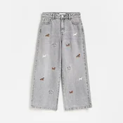 Reserved - Wide leg farmerke s vezenim dezenom