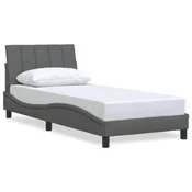Vidaxl Posteljni okvir brez vzmetnice Hanko temno siv 90x200 cm blago