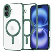 Ovitek Techsuit Luxury Crystal MagSafe za iPhone 16 - temno zelen