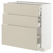 METOD / MAXIMERA Podni element s 3 fioke, bela/Havstorp bež, 80x37 cm