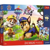 Trefl: Premium Plus Kids Tačke na patrulji - Vesel sprehod s kužki Maxi puzzle - 24 delni
