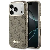 Guess GUESS etui za iPhone 17 Pro, združljivo z MagSafe, GUHMP17L5P4FWMSW (PU FW 4G Script), rjavo