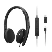 Lenovo 4XD1M45626 slušalka Slušalke z mikrofonom Žični Naglavni trak USB Tip-C Črna