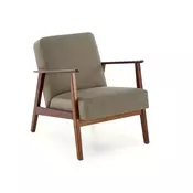 Fotelja Houston 2116 (Tamnozelena + Orah) Zelena, 77x65x77cm, Tkanina, NogeNogeGambe: Drvo