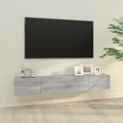 Zidni TV ormarici 2 kom boja sivog hrasta 100x30x30 cm drveni