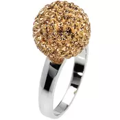 Amore baci kuglica srebrni prsten sa Žutim swarovski kristalom ( rc005.10 )