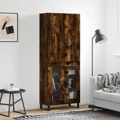 Vidaxl Visoka komoda dimljen hrast 69,5x34x180 cm inženirski les