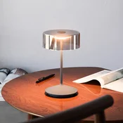 Sigor Namizna svetilka Numotion LED za polnjenje, grafitna, steklena, IP54, z - Dnevna soba/jedilnica - Sodobni - grafitno siva, prozorna - Steklo