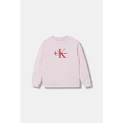 Calvin Klein Jeans Majica  roza / krvavo rdeča / črna