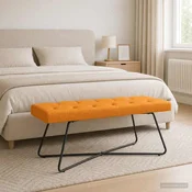 Klop s gumbnim oblazinjenjem Temno rumena 110 x 40 x 46 cm