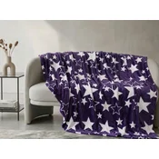 Božična mikropliš deka ZVEZDE vijolična Dimenzije: 200 x 220 cm