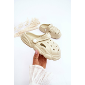Childrens foam slippers Crocs Beige Cloudy