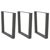 Noge za blagovaonski stol V-oblik 3 kom antracit 80 x (72-73,3) cm celik