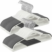 Songmics Obešalniki za oblačila, komplet 30 kosov, 42x0.6x21.5 cm, bela plastika