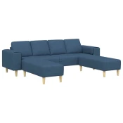 Kauc za dnevni boravak 3 pcs Plava Poliester