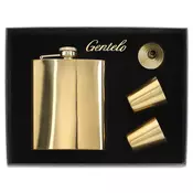 shumee Set: steklenička Gold Steel 240 ml, 2 x kozarec, lijak