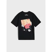 Sinsay - Oversize Pamucna Majica s Printom The Simpsons - crno