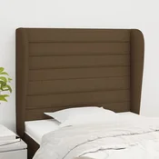 Uzglavlje s ušima tamnosmede 103x23x118/128 cm od tkanine