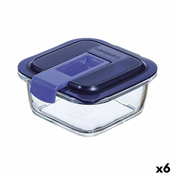 Hermeticka Kutija za Rucak Luminarc Easy Box Plava Staklo (380 ml) (6 kom.)