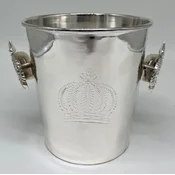 PompA¶A¶s by Casa Padrino luxury baroque champagne cooler crown silver H. 14 cm - designed by Harald GlA¶A¶ckler