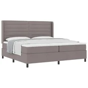 Vidaxl Postelja z vzmetnico z vzmetnico Taupe 200 x 200 cm blago