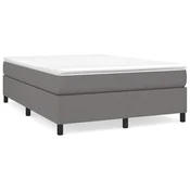 Vidaxl Posteljni okvir z vzmetmi temno siv 140x190 cm blago