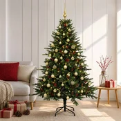 Umetna božična jelka z bučko 120 cm 150 LED Toplo bela