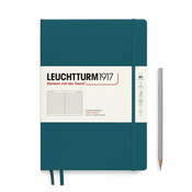 Notebook Hardcover composition (B5), 219 Numbered pages, Ruled, Pacific Green