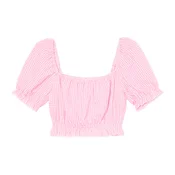 Cropp - Crop top s printom - pastelno pink