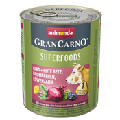 5+ 1 gratis! Animonda GranCarno Adult Superfoods 6x400g/800g - Govedina + rdeča pesa, robide, regrat (6x800 g)