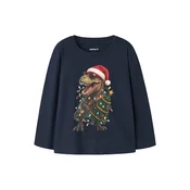 NAME IT Majica NMMVOSMAS marine / svetlo rjava / jelka / živo rdeča