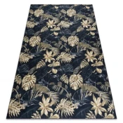 eoshop ANDRE pralna preproga 1311 Monstera leaves anti-slip - črna/zlata ( - Velikost: 120x170 cm)