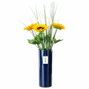 botle Keramična vaza za rože Temno modra sijaj V 31,5 cm D 11,7 cm Dekorativna namizna vaza Cevasto cvetje Dekoracija Orhideja Sodoben glamur
