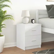 vidaXL Nočna omarica z 2 predaloma bela 40x36x50 cm