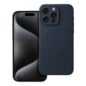 OEM SILICONE MAG COVER ovitek, združljiv z MagSafe, za iPhone 15 Pro Max, titanov modri