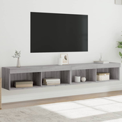 TV ormarici s LED svjetlima 2 kom boja hrasta 100x30x30 cm