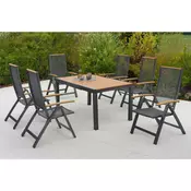 Gardenson VRTNA GARNITURA ITANOS aluminij barve grafita, naravne barve