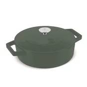 Berlingerhaus Litoželezna pekač s pokrovom in emajlirano površino, 26 cm, kolekcija Matte Green