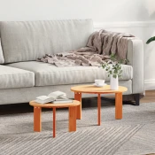 vidaXL vidaXL Klubska miza 2 pcs Voščeno rjava 47.5 x 47.5 x 27 cm, (5000073357)