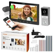 Virone MIDU VDP-75/B video portafon 10 Wi-Fi – Full HD, RFID, Tuya Smart, 4-žilni, crni