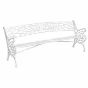 Casa Padrino Art Nouveau Cast Iron Garden Bench White 205 cm - Garden Furniture