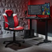 Gaming stol X Rocker Saturn za otroke in najstnike - črno-rdeč (PC)