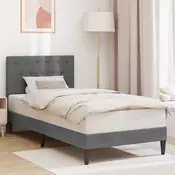 Krevetna konstrukcija s uzglavljem Tamnosiva 90 x 190 cm Baršun