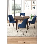 Hanah Home Set Trpezarijski sto i 4 stolice, Tamnoplavi