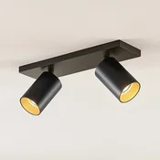 Arcchio žarek Brinja, črn, kvadratni, O 6 cm, 2-žarek, GU10 - Hodnik - Sodobni - Aluminij