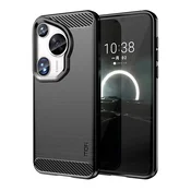 Huawei Pura 70 Ultra MOFI silikonska maska za telefon – otporna na udarce, uzorak od karbonskih vlakana, CRNA