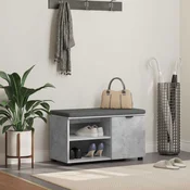 vidaXL Haldna klop z blazino Enobarvno Betonsko siva 80 x 38 x 46 cm