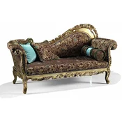 Casa Padrino luxury baroque chaise longue brown/turquoise/gold 196 cm - Made in Italy