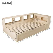 SONNENH Enojna postelja, 90 x 200 cm, MDF, 220 x 110 x 70 cm, led osvetlitev, za spalnico